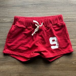 Seobean | 2" Low Rise Athletic/Training Shorts in Red with White #9 Logo (Small)